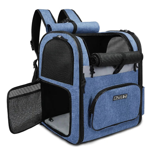 Sac à dos bleu pour transporter votre Chihuahua – Pratique et confortable, idéal pour emmener partout votre petit chien ou chat