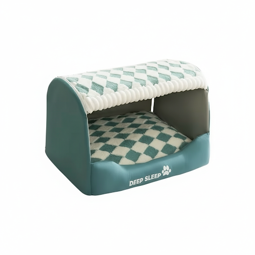 Chihuahua-Zwinger: Bequemes grünes Bett