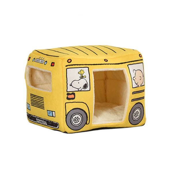 Chihuahua-Nische: Kleiner gelber Snoopy-Bus