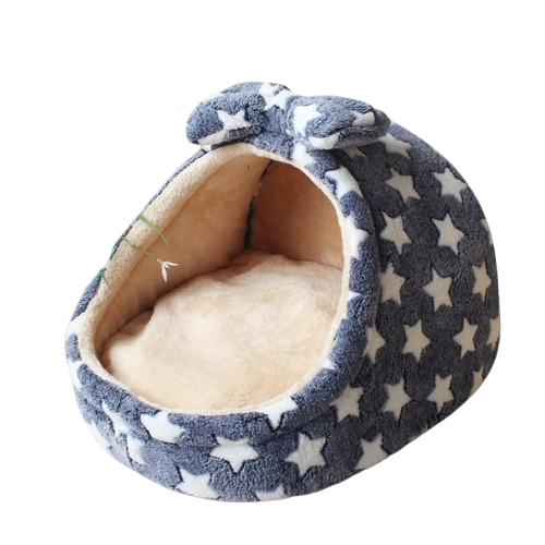 Niche pour Chihuahua bleu marine avec des étoiles – Confort maximal avec intérieur moelleux, parfait pour les petits chiens ou chats