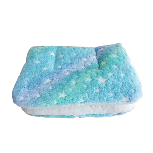 Matelas pour Chien : Tapis Rembourré Bleu Fluo Etoiles