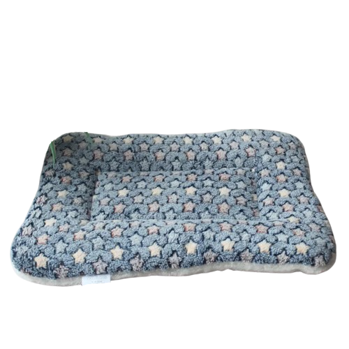 Matelas pour Chien : Tapis Rembourré bleu marine petites étoiles