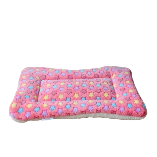 Matelas pour Chien : Tapis Rembourré rose avec étoiles