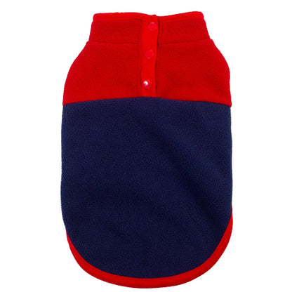 Manteau pour Chihuahua : veste polaire rouge et bleue – Confortable, parfait pour protéger votre petit chien ou chat pendant les promenades
